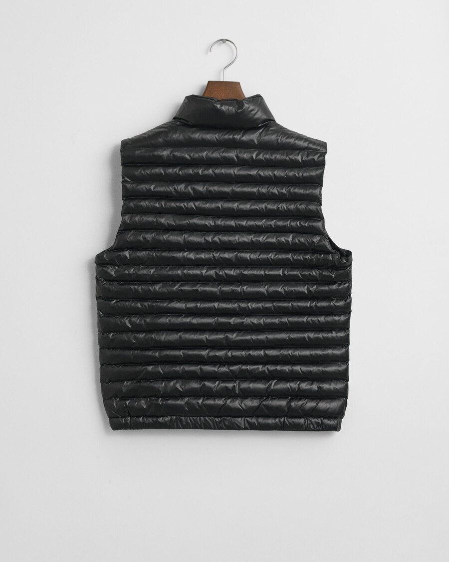 teens shiny lightweight padded vest - black