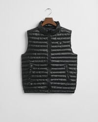 teens shiny lightweight padded vest - black
