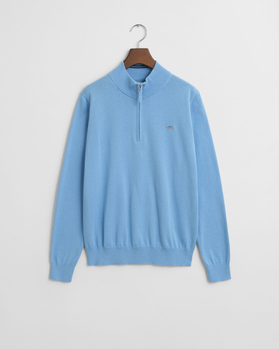 teens shield cotton halfzip sweater - dream blue