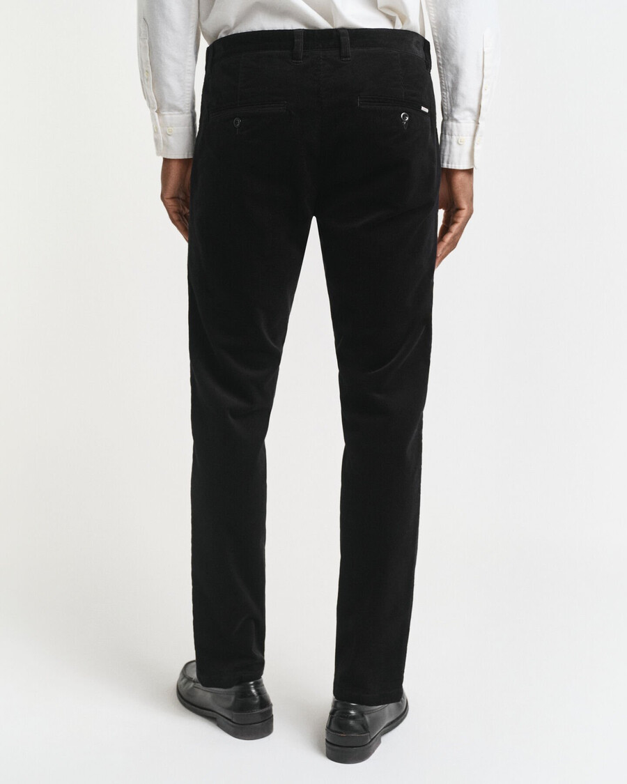 slim fit corduroy chinos - black