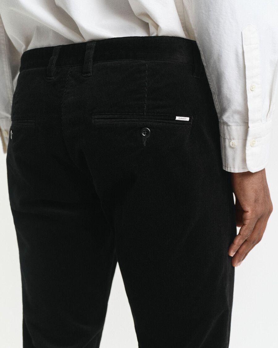 slim fit corduroy chinos - black