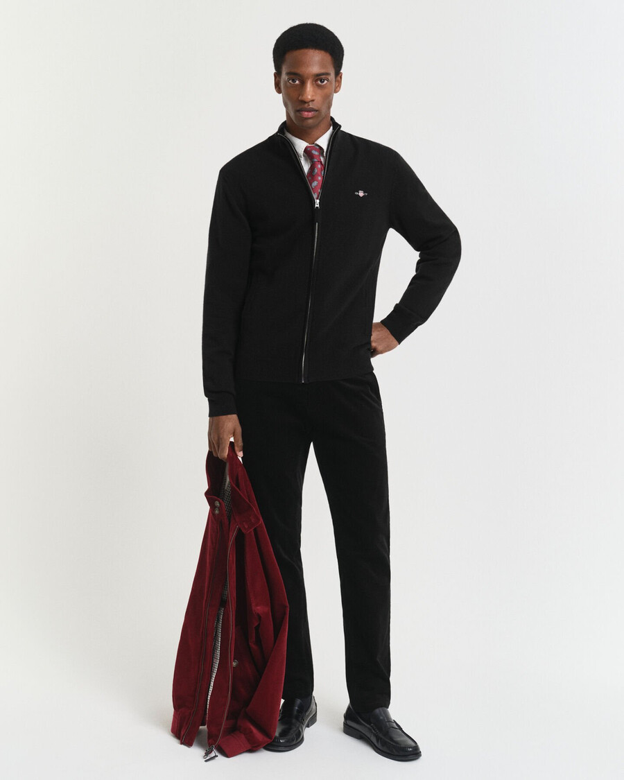 slim fit corduroy chinos - black