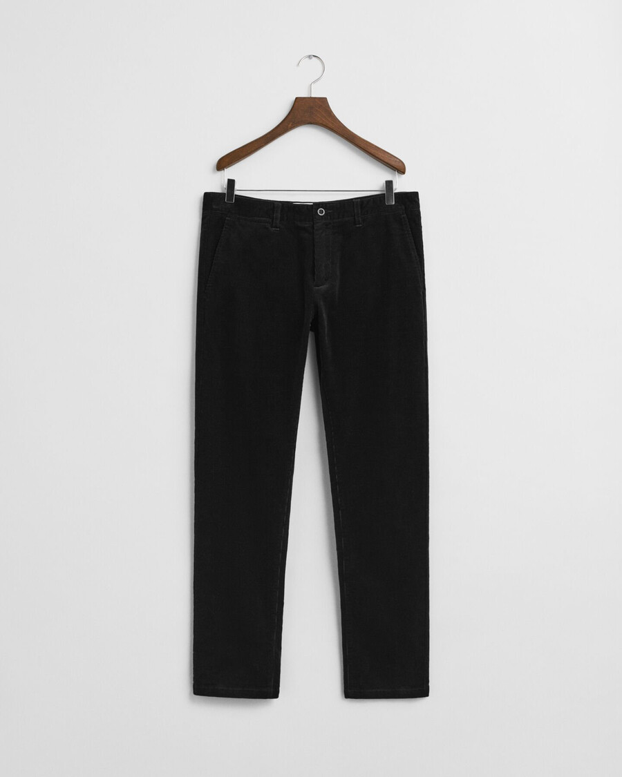 slim fit corduroy chinos - black