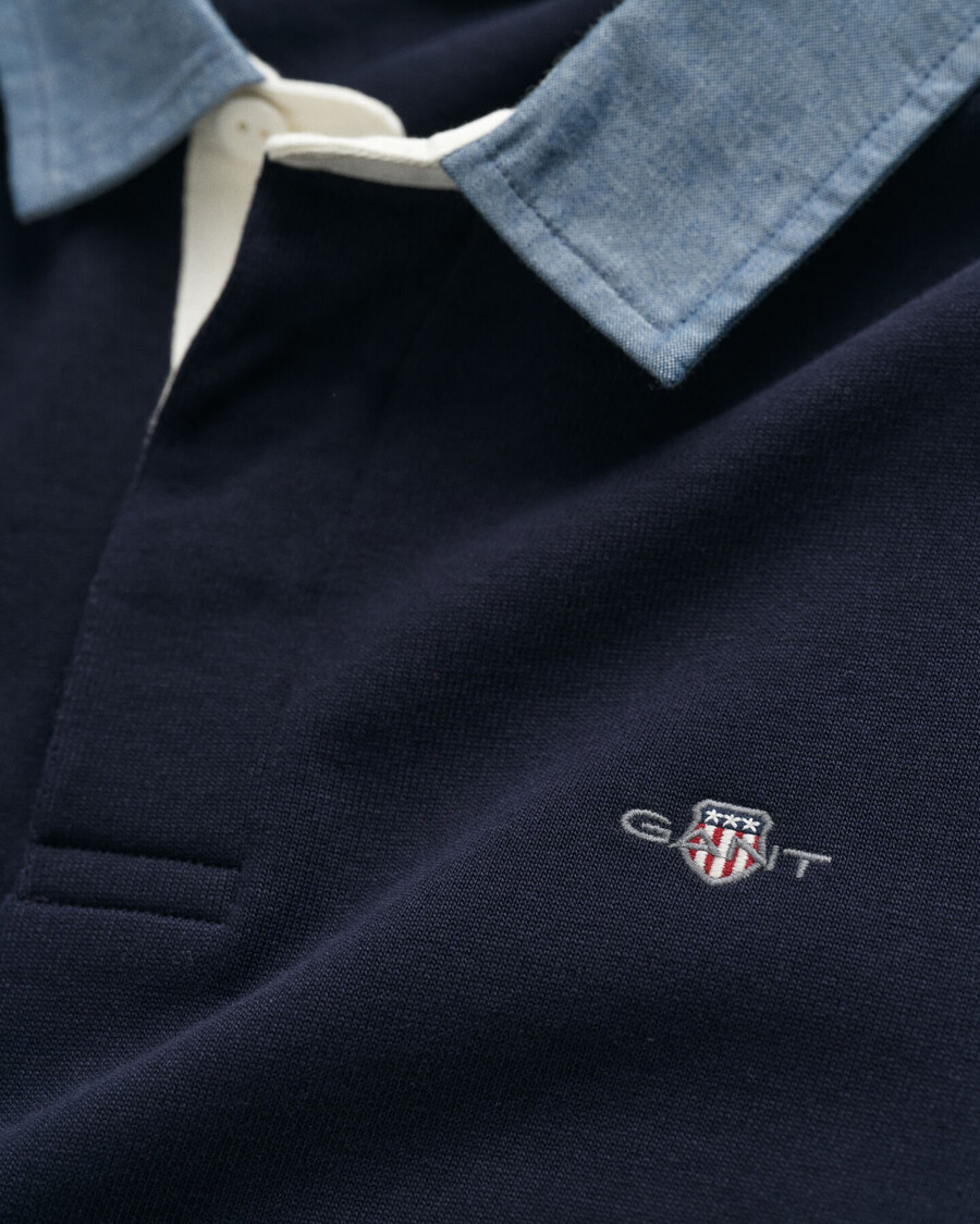 chambray collar heavy rugger - evening blue
