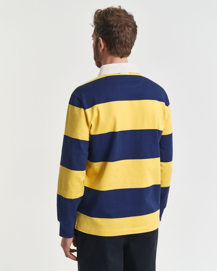 block striped heavy rugger - persian blue