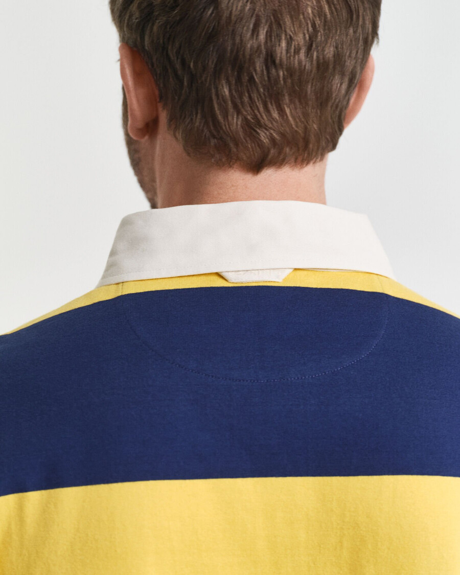 block striped heavy rugger - persian blue