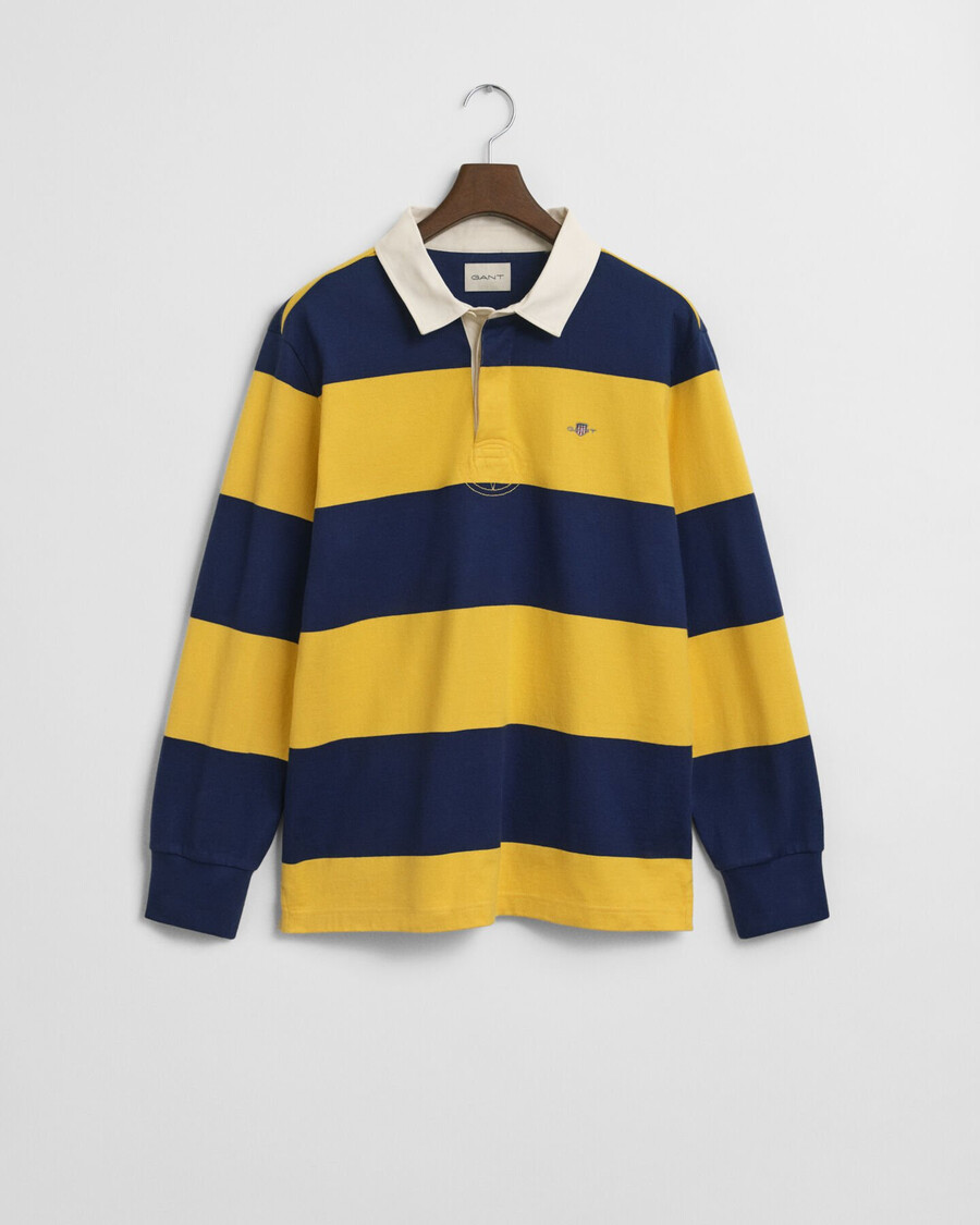 block striped heavy rugger - persian blue