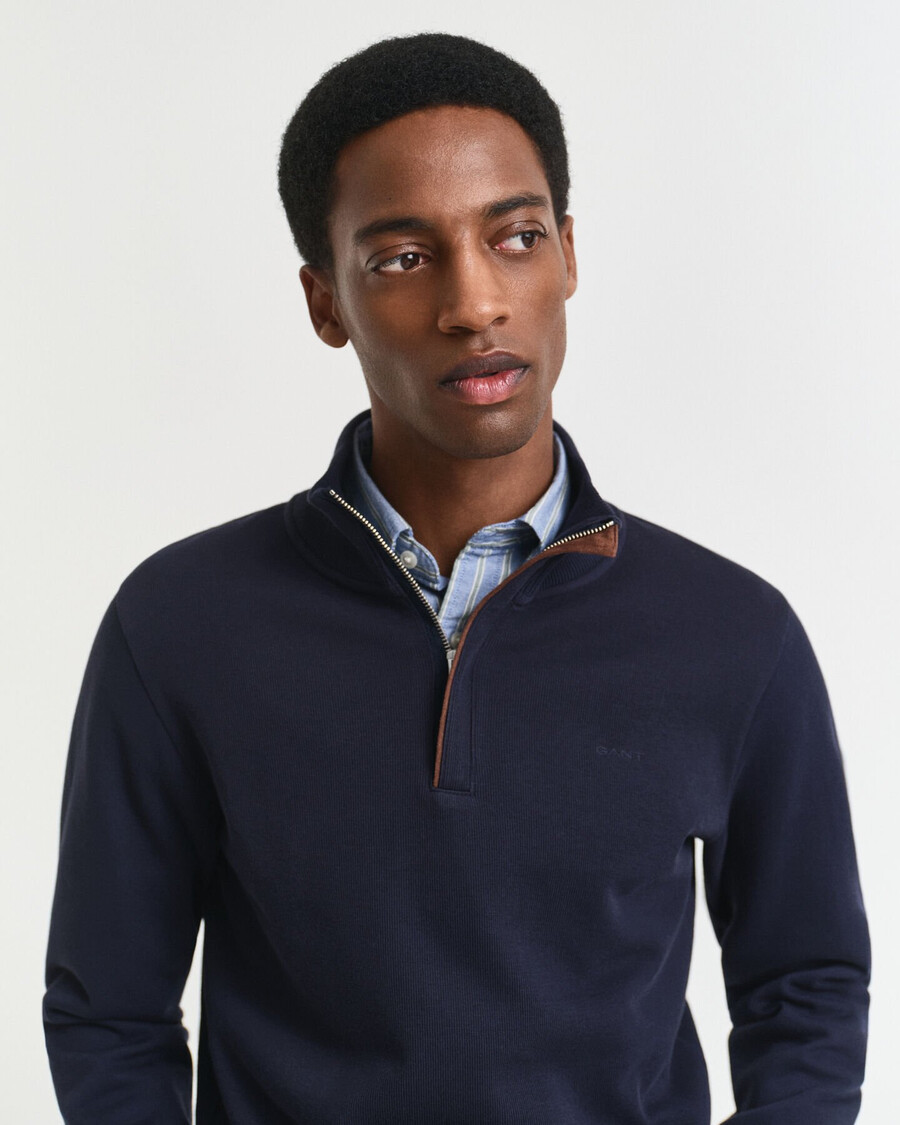 sacker rib halfzip sweatshirt - evening blue