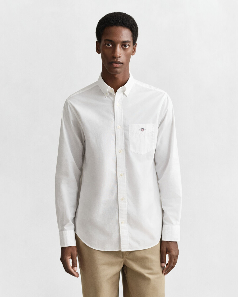 regular fit classic poplin shirt - white