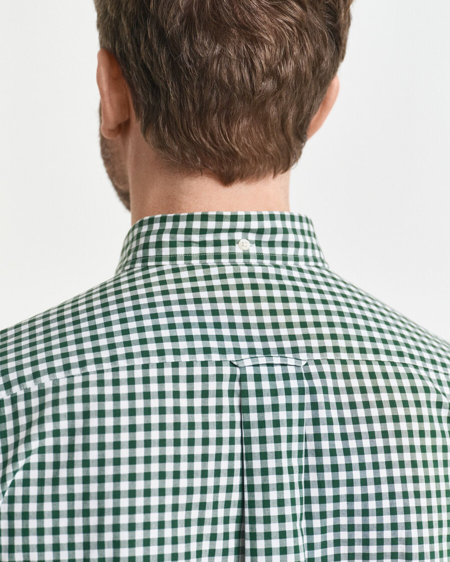 regular fit classic gingham poplin shirt - forest green