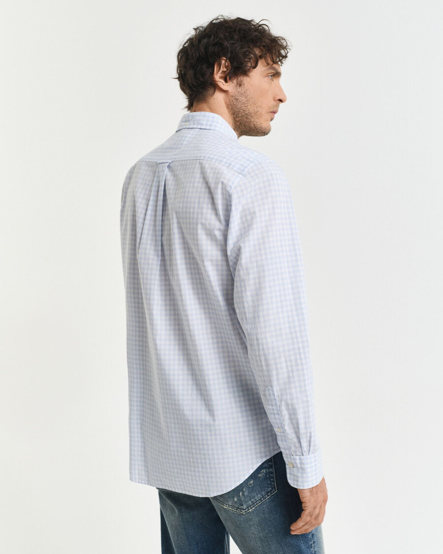 regular fit classic gingham poplin shirt - light blue