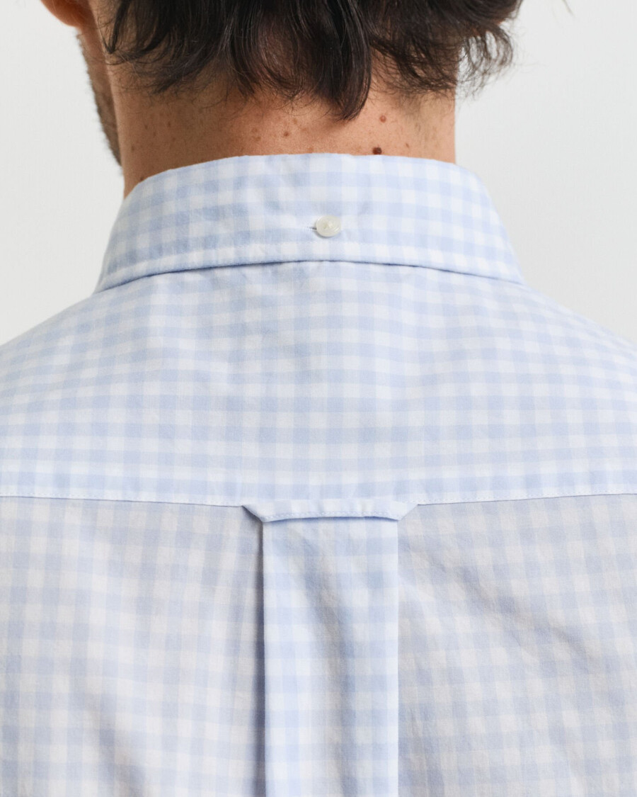 regular fit classic gingham poplin shirt - light blue