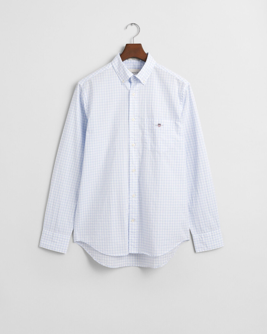 regular fit classic gingham poplin shirt - light blue