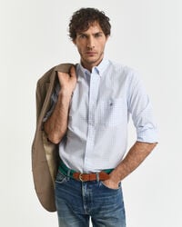 regular fit classic gingham poplin shirt - light blue