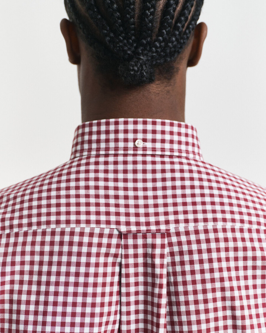 regular fit classic gingham poplin shirt - plumped red