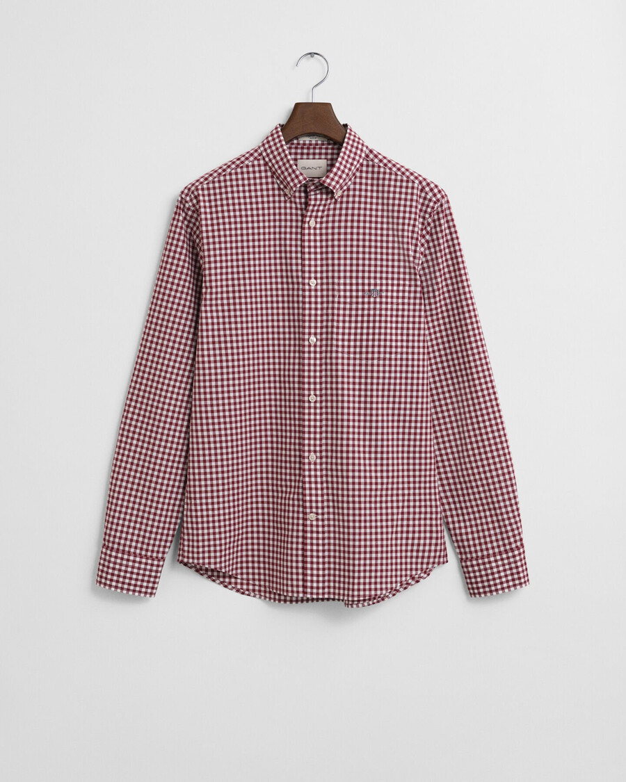 regular fit classic gingham poplin shirt - plumped red