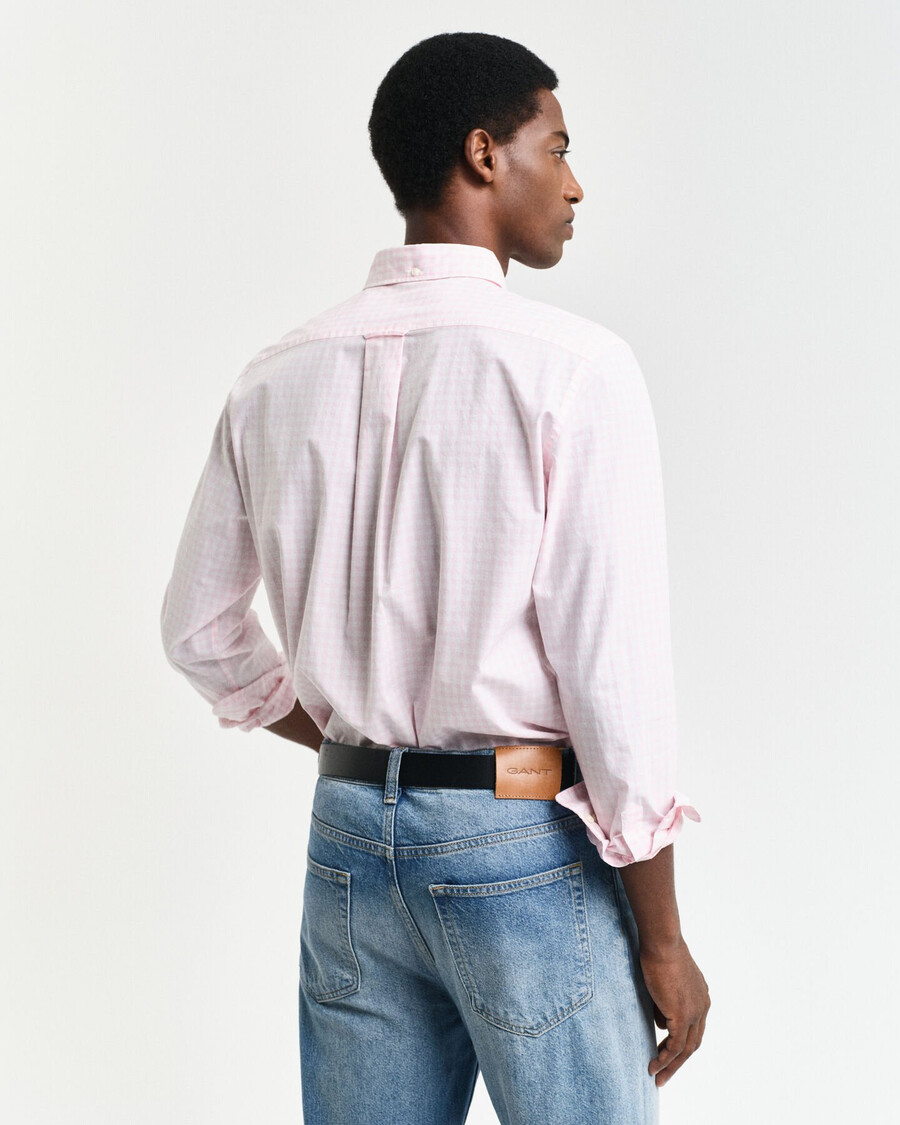 regular fit classic gingham poplin shirt - light pink