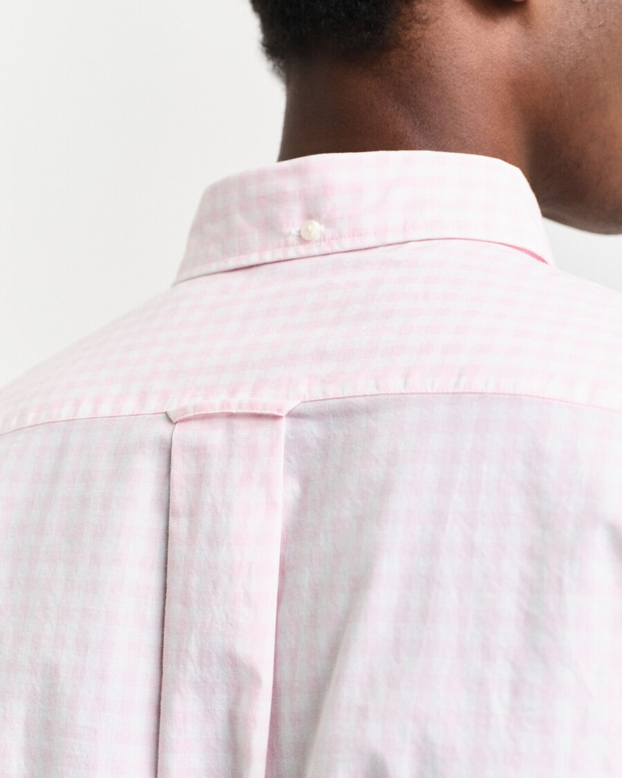 regular fit classic gingham poplin shirt - light pink