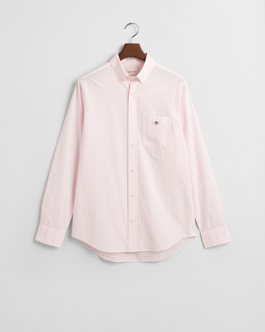 regular fit classic gingham poplin shirt - light pink