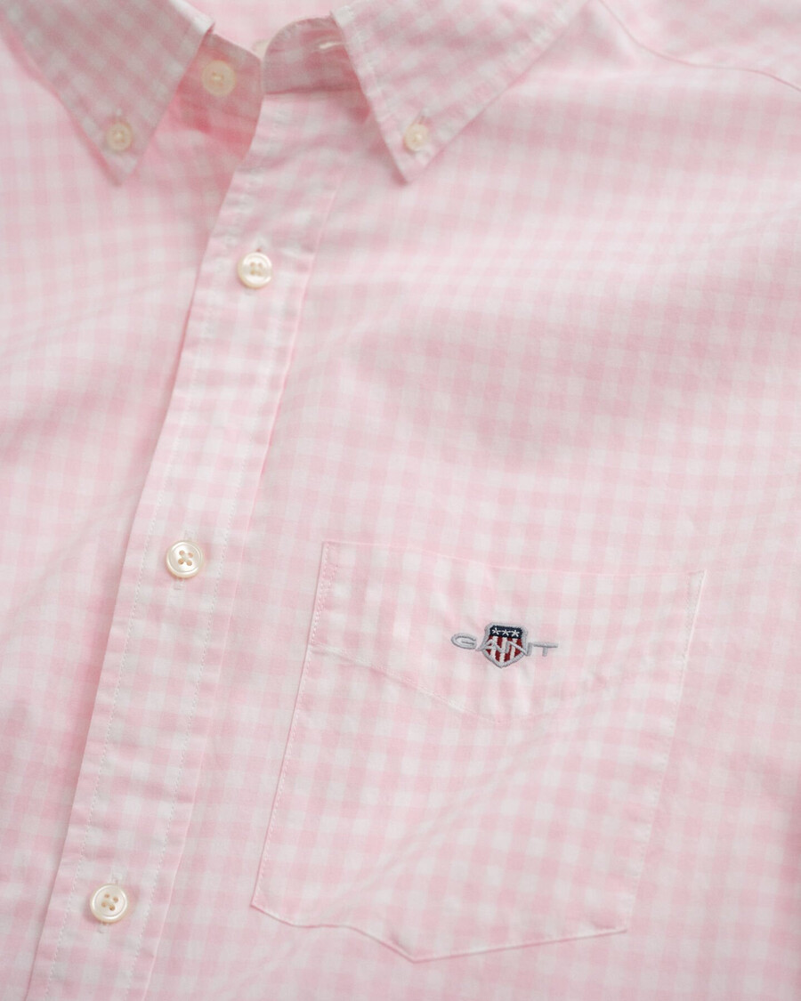 regular fit classic gingham poplin shirt - light pink