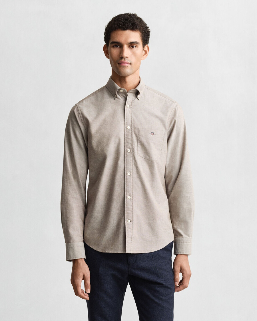 regular fit classic oxford shirt - mahogany brown