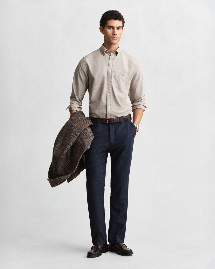 regular fit classic oxford shirt - mahogany brown