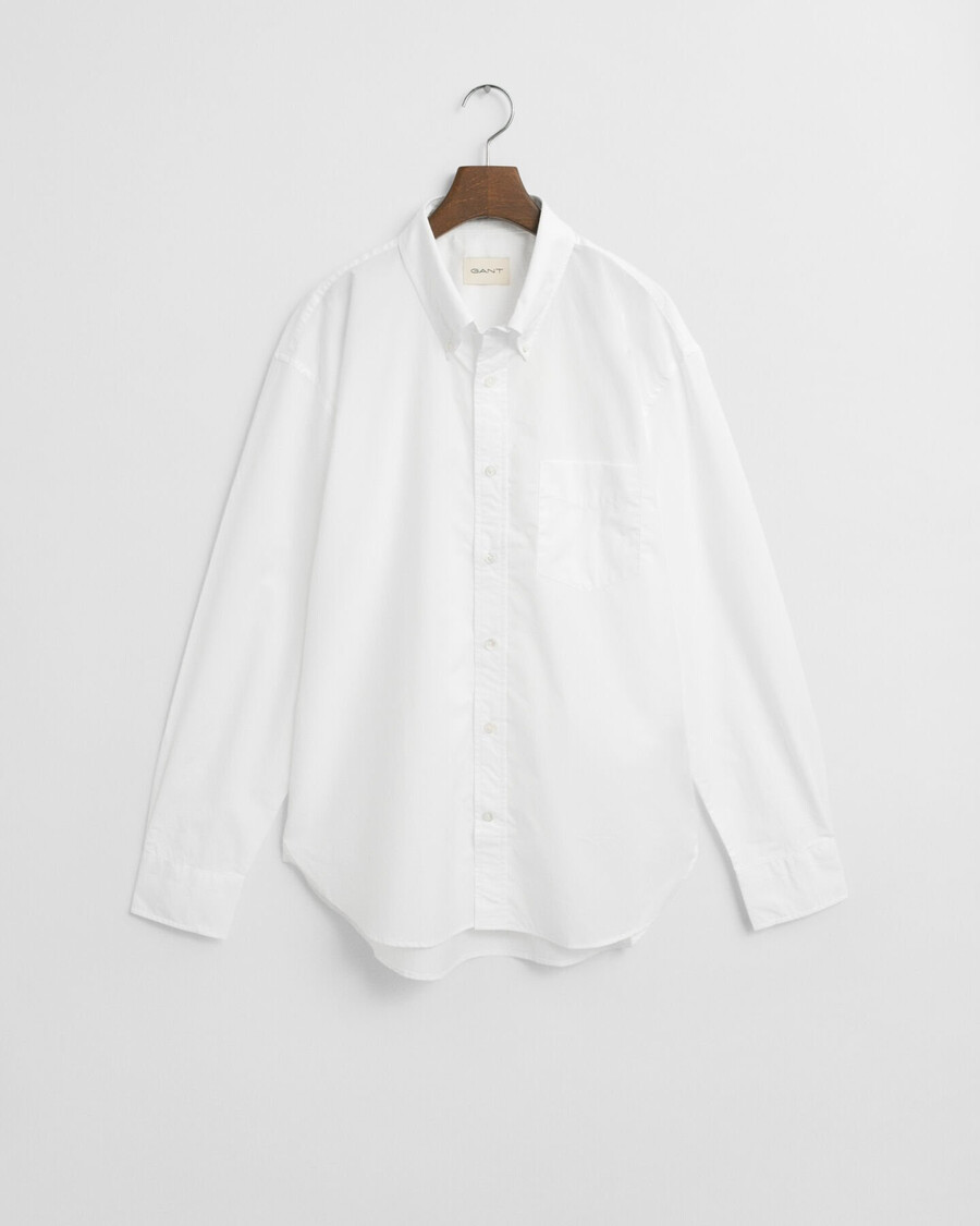 relaxed fit heritage poplin shirt - white