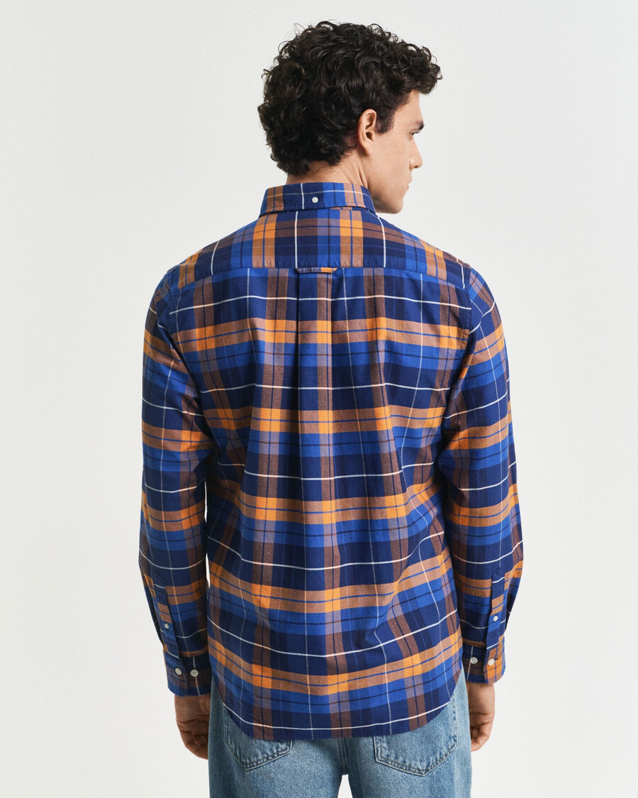 regular fit checked classic oxford shirt - orange bronze