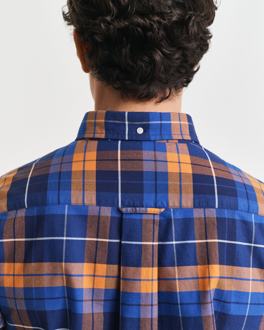 regular fit checked classic oxford shirt - orange bronze