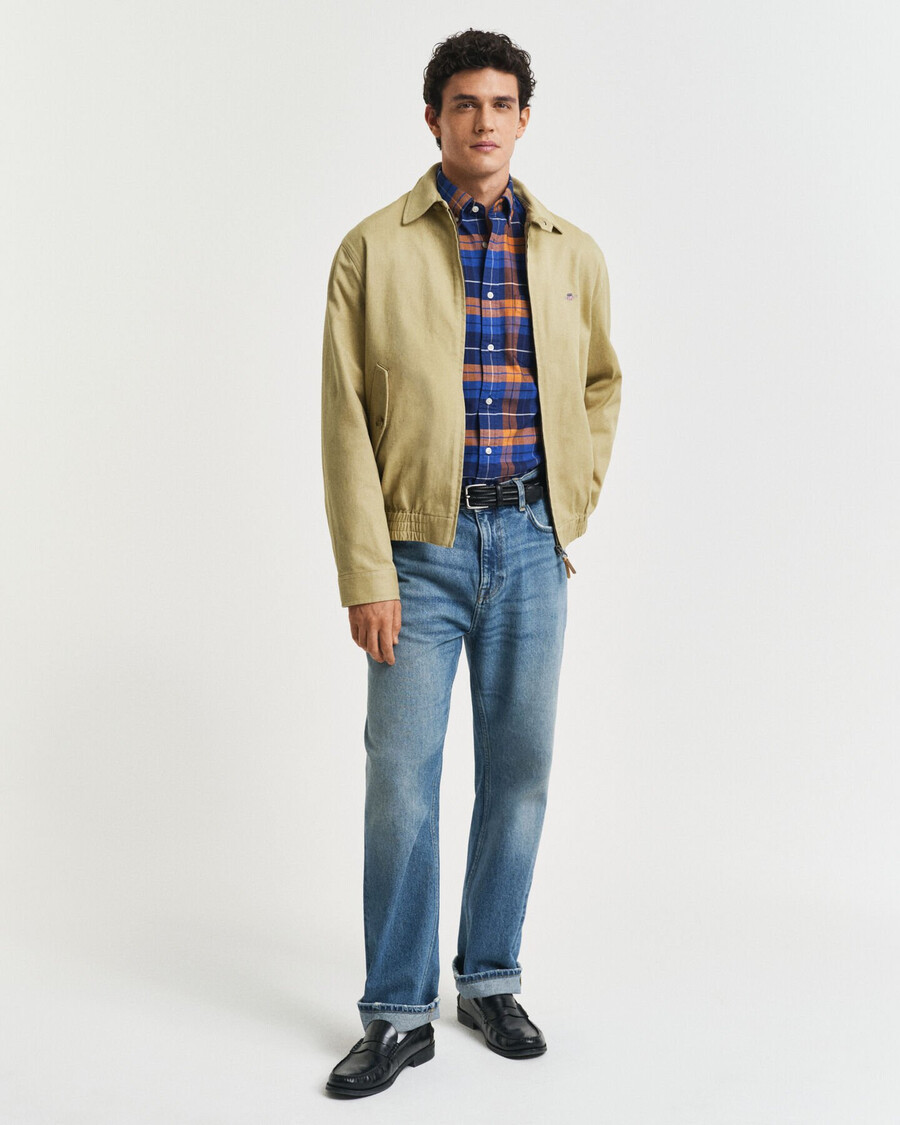 regular fit checked classic oxford shirt - orange bronze