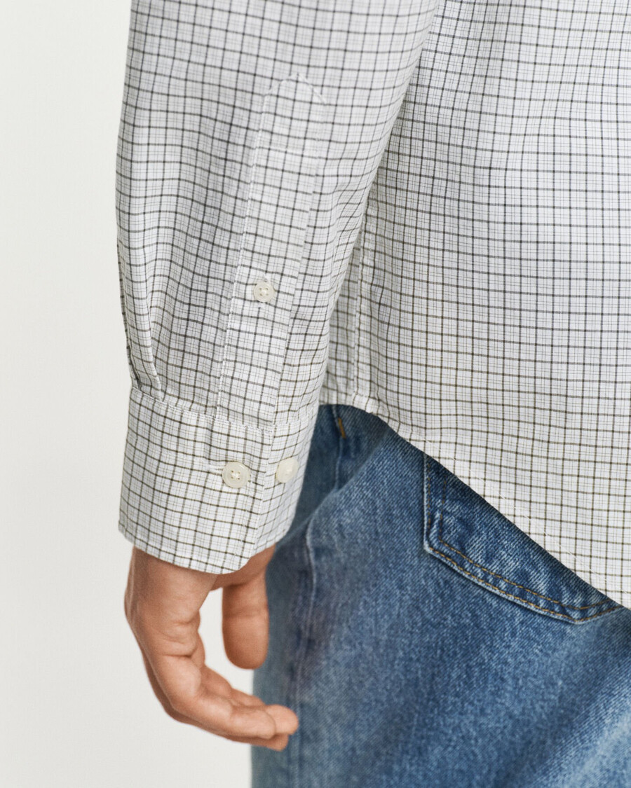 regular fit checked classic poplin shirt - juniper green