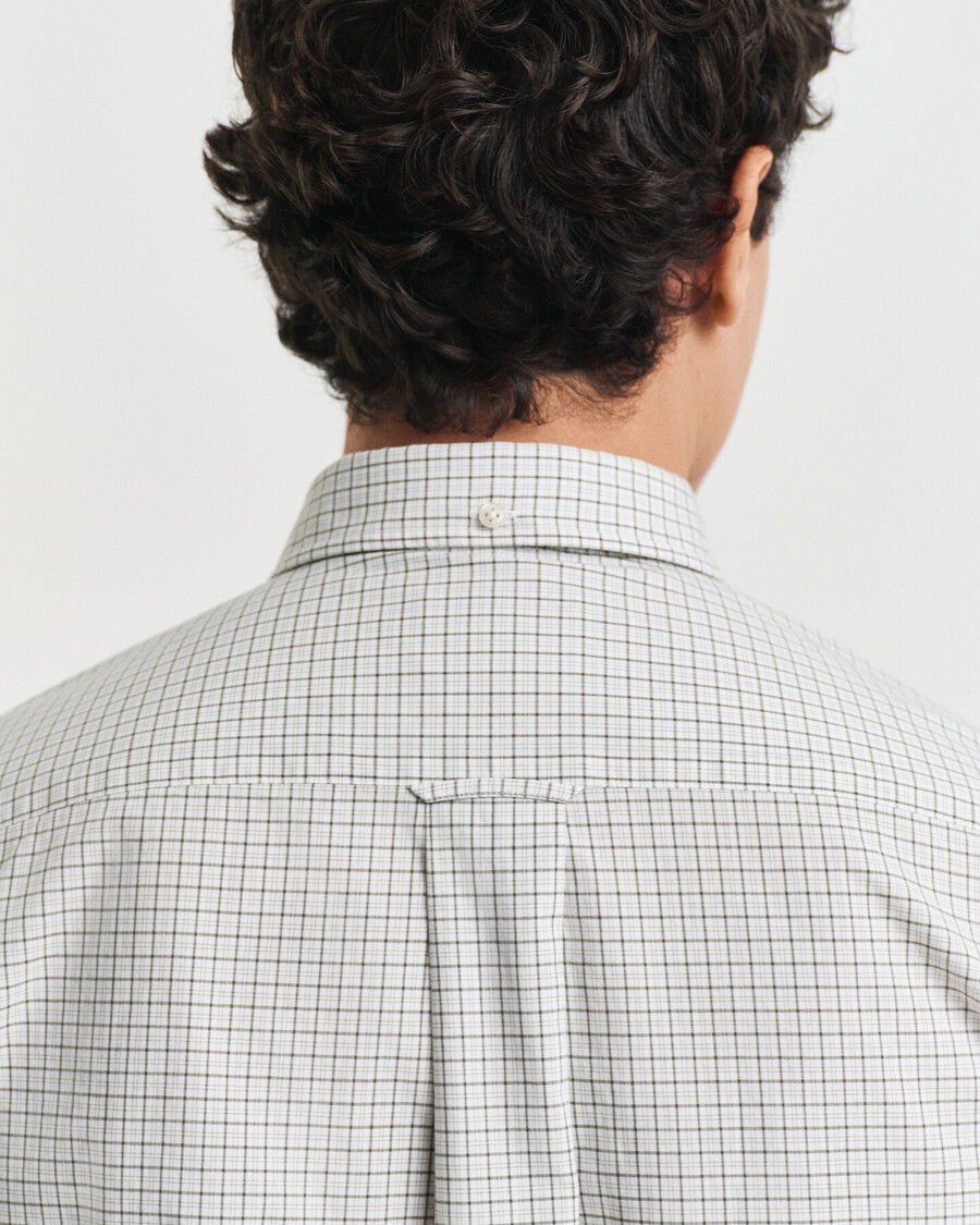 regular fit checked classic poplin shirt - juniper green