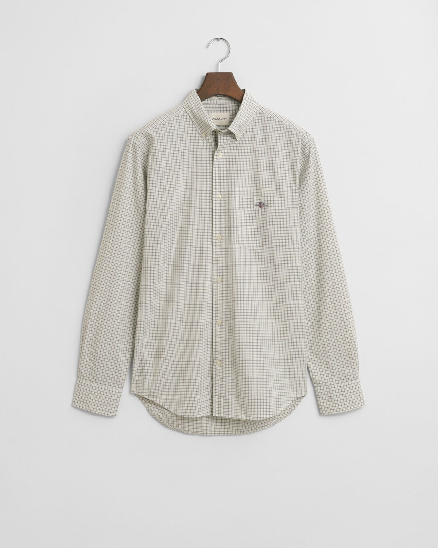 regular fit checked classic poplin shirt - juniper green
