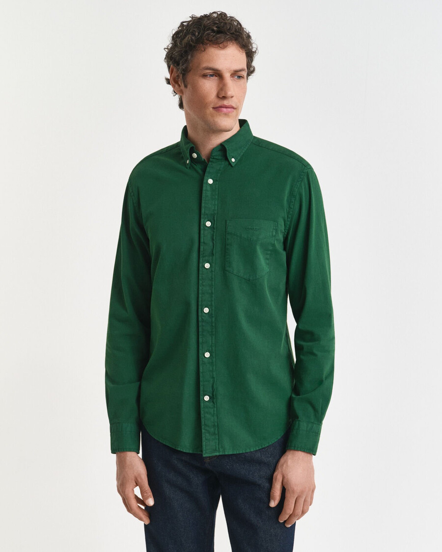 regular fit twill shirt - forest green