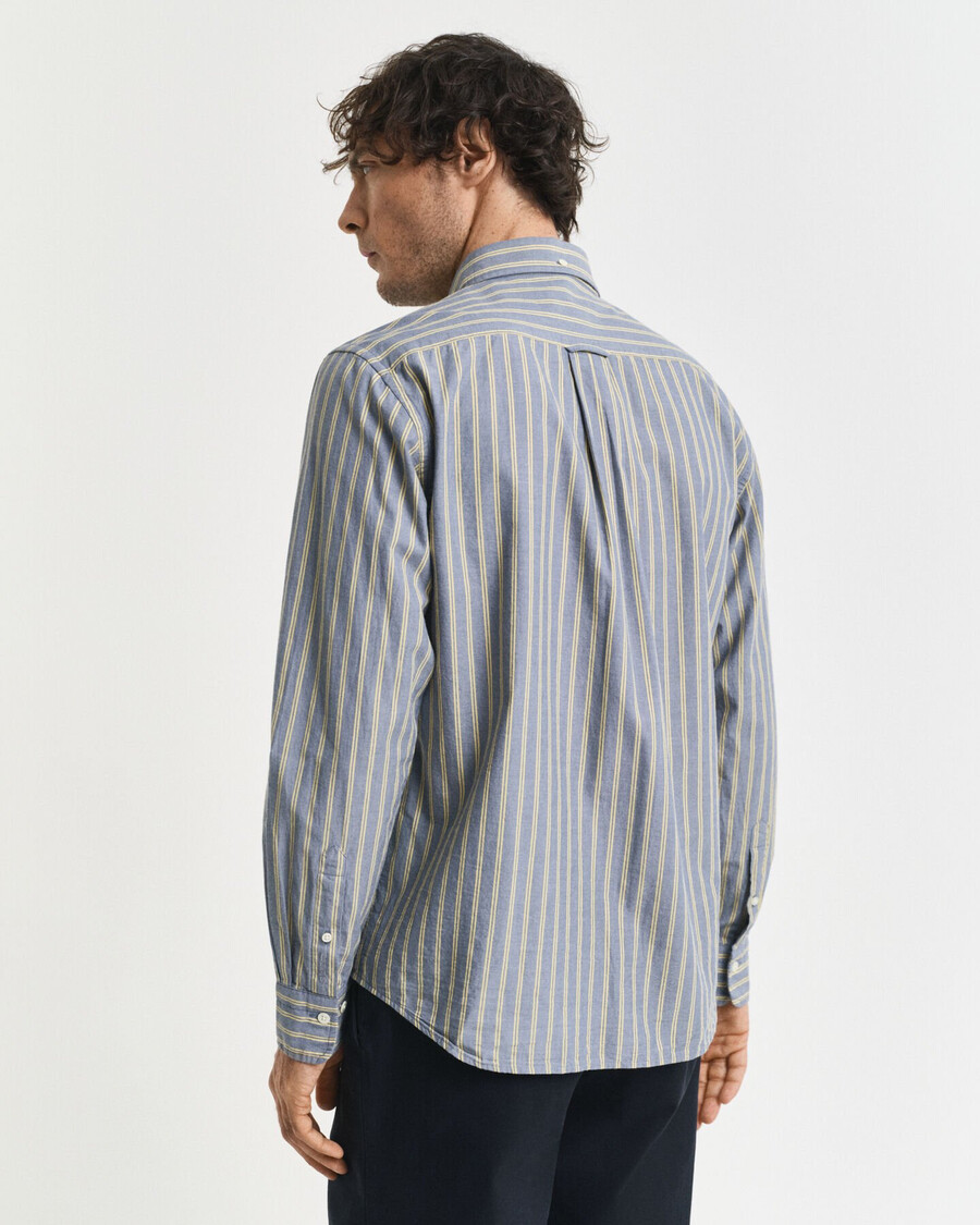 regular fit striped archive poplin shirt - naval blue