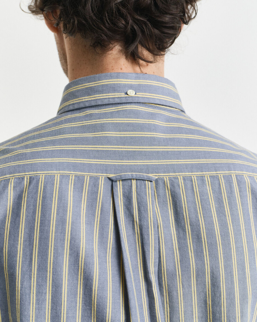 regular fit striped archive poplin shirt - naval blue
