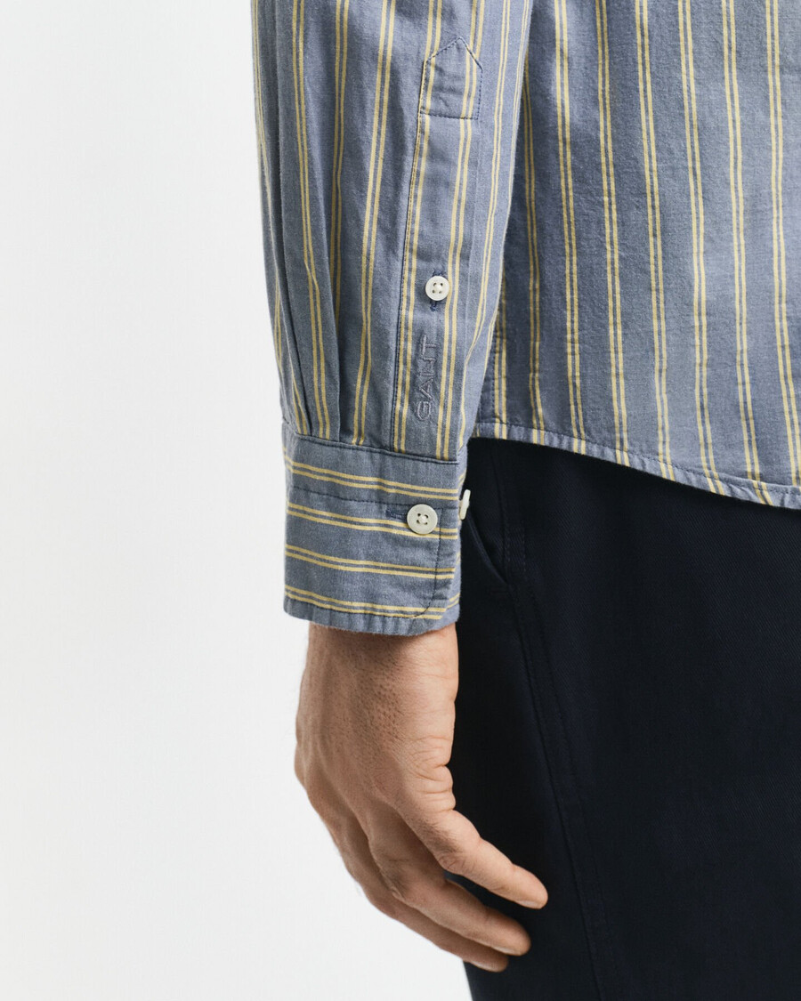 regular fit striped archive poplin shirt - naval blue