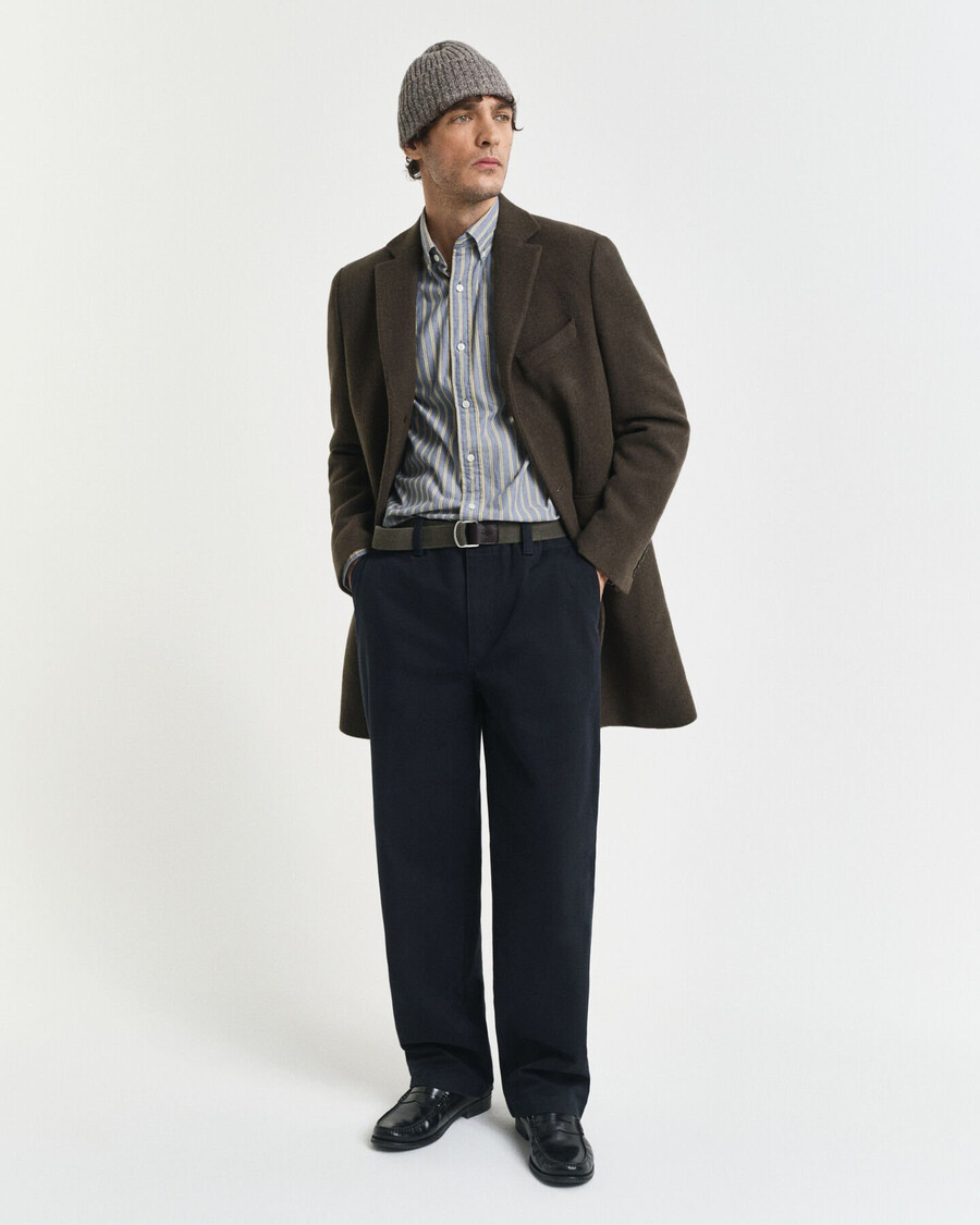 regular fit striped archive poplin shirt - naval blue