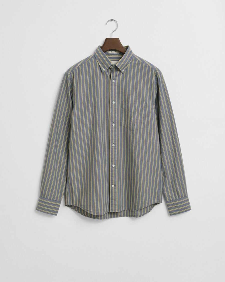 regular fit striped archive poplin shirt - naval blue