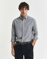 regular fit striped archive poplin shirt - naval blue