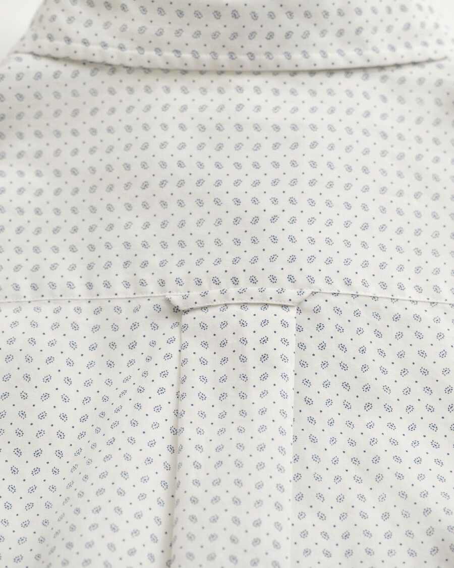 regular fit micro print shirt - eggshell