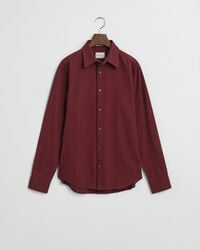 regular fit melange flannel shirt - plumped red