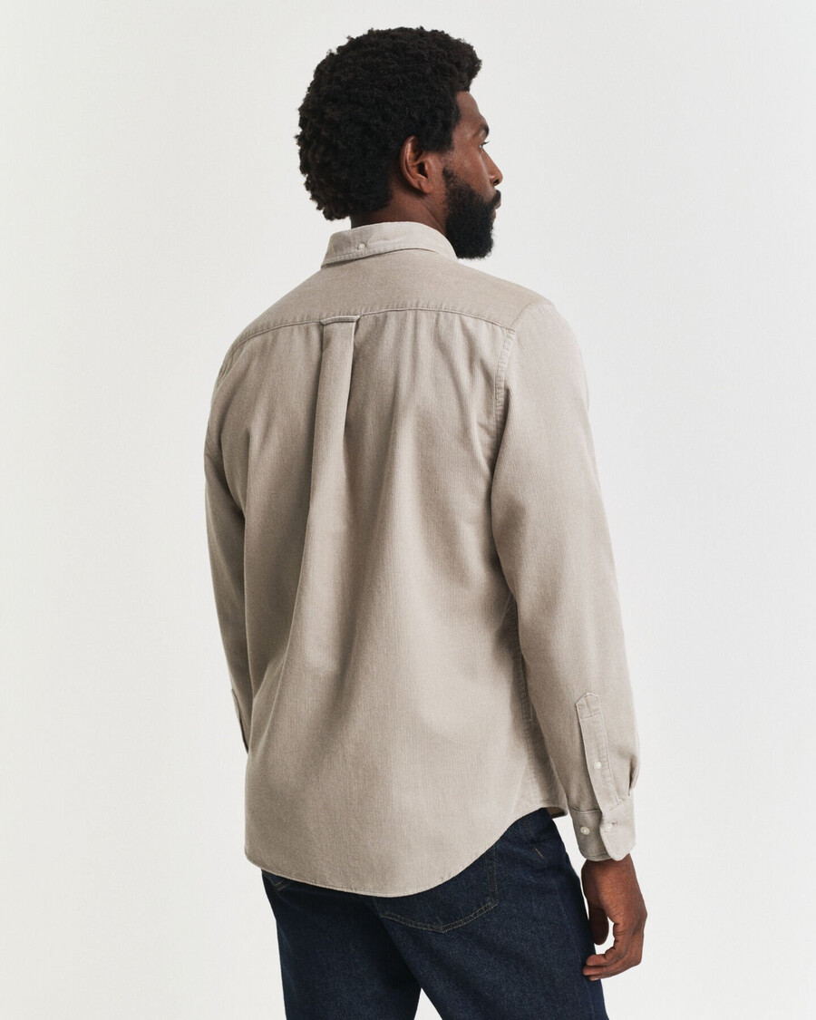 regular fit corduroy shirt - greige
