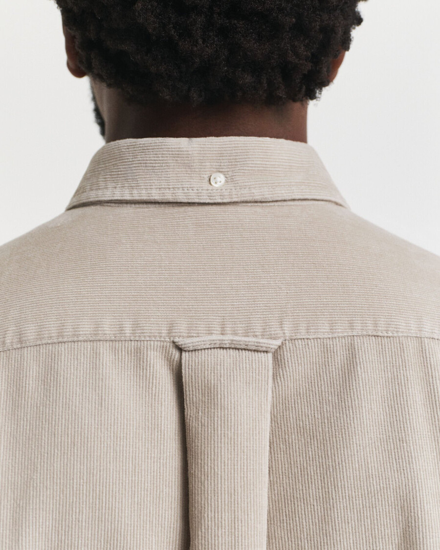 regular fit corduroy shirt - greige