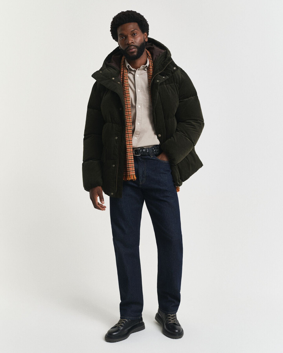 regular fit corduroy shirt - greige