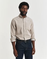 regular fit corduroy shirt - greige