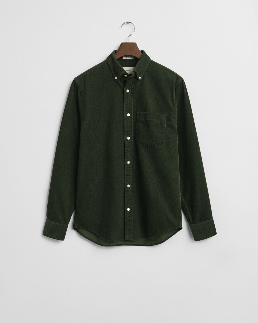 regular fit corduroy shirt - country green