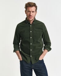 regular fit corduroy shirt - country green