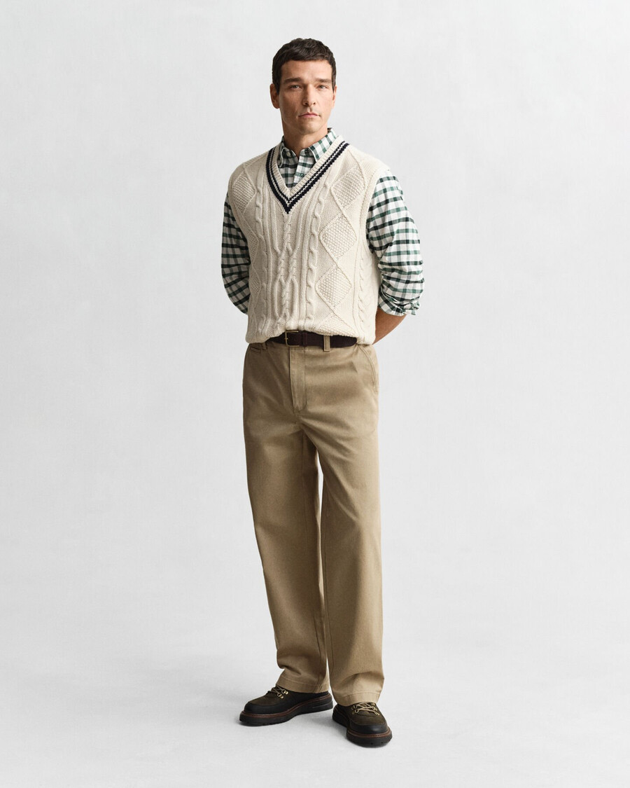 regular fit checked oxford shirt - woody green