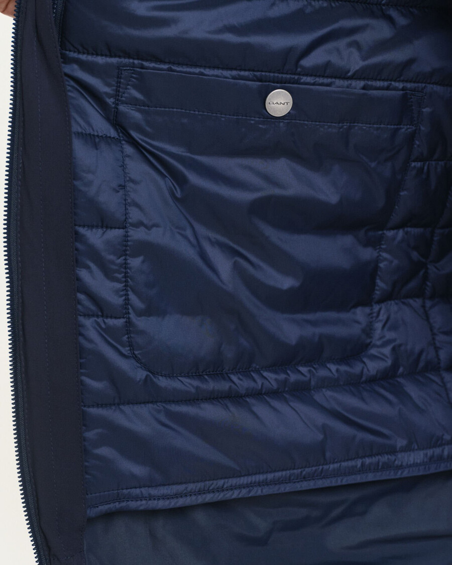 double mid length jacket - evening blue